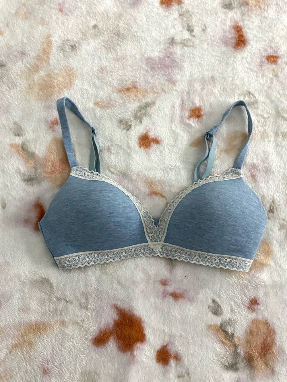 GAP Light Blue Wireless Lace-Trim Bra